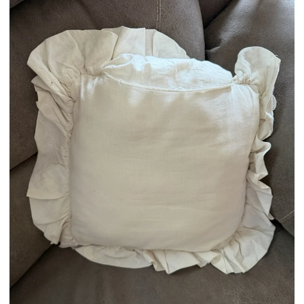 VTG Candlewicking Accent Throw Pillow Flower Needlework Handmade Cottagecore 12